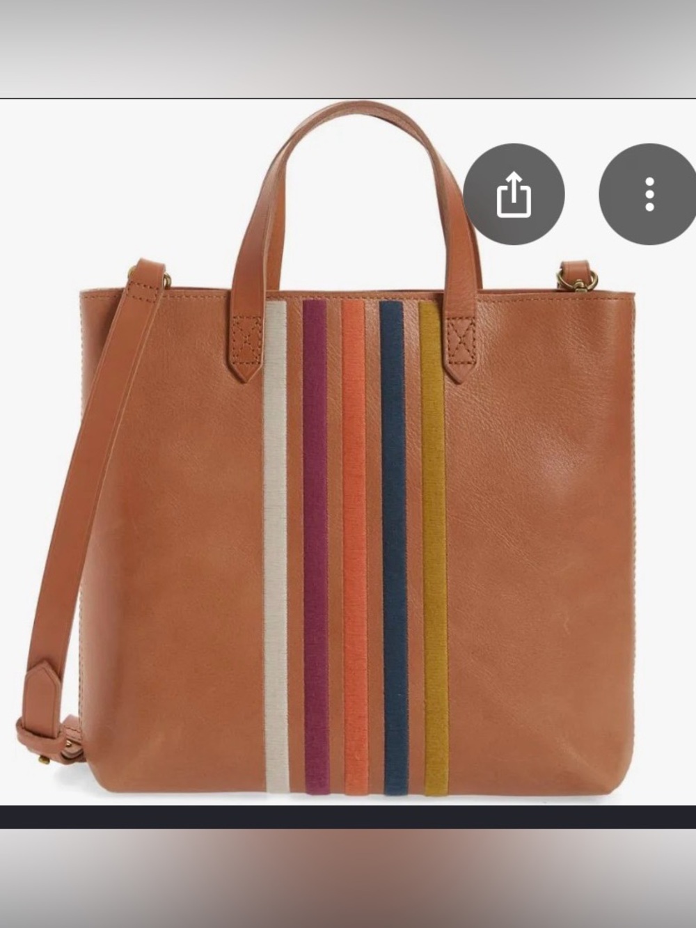Madewell The Transport Zip Top Crossbody Tote, Embroidered Stripe edition